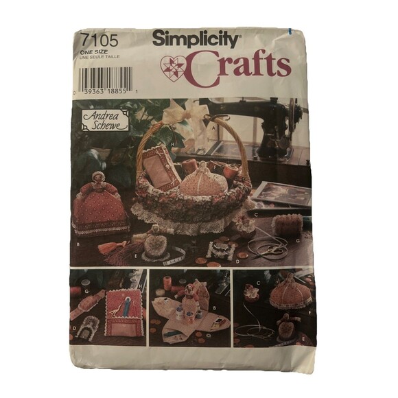 1996 Simplicity Crafts Pattern Andrea Schewe Sewing Tools & Bread Basket - Picture 1 of 2